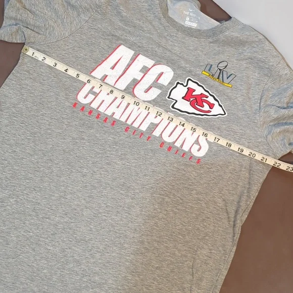 Nike dri-fit AFC champs Kansas City Chiefs NFL Superbowl LIV grey XL tee shirt - Picture 6 of 7